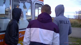 Intense sexual ennjoyment inside of a truck