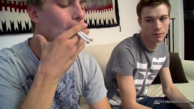 Smoking hot boy has fun with his loveable buddy
