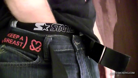 Two young boys jerking cocks during their smoke break