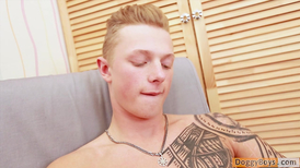 Tatted up solo hottie exposes his cock and jerks off