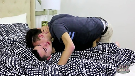 Blindfolded bottom getting destroyed by a horny twink