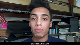 Braceface teen twink takes a messy facial in POV