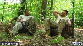 Jason Maddox and Kaden Alexander enjoying hard sex in the woods