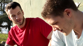 Bareback sex session with two horny stepbrothers