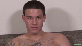 Beautiful straight guy jerking his meaty cock for you