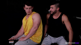 Aggressive bareback banging in the locker room