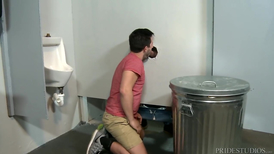 Intense glory hole BJ leads to hardcore anal fucking