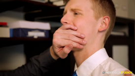 RImjob at work leads to hardcore anal sex at work