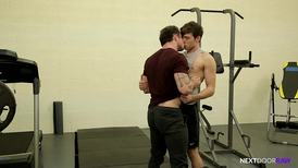 Markie More dominating a young twink in the gym