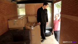 Bare booty twink gets fucked in the back of a truck