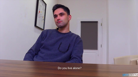 Hairy lad with dark hair getting anally penetrated