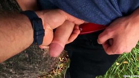 Gorgeous twink gives a blowjob to an uncircumcised dick