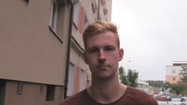 Blond dude sucking a massive dick after being picked up