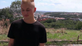 Gorgeous twink goes in the park and deepthroats