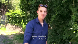 Picnic in the woods and a blowjob by a sexy jock