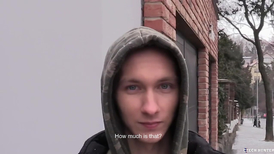 Skinny man is fingering his big booty before BJ