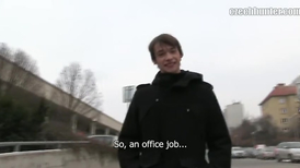 Gorgeous young dude with long hair sucking a BWC