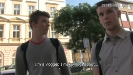 Pair of athletic dudes go in the woods for some fun