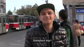 Skinny dude is showing his thick dick on the street