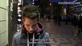 Jock with a nice smile gives a blowjob in his room