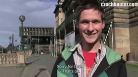 Outdoor blowjob for an amateur twink for the camera