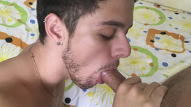 Needy boy has back door polished for money