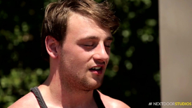 Outdoors rimjob leads to a sloppy blowjob