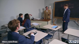 Sex education class leads to a gay threesome