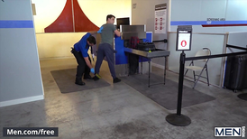 Returning from party boy fools around with cop