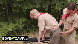 Obedient Youngster Arches Over And Lets Scout Leader Greg McKeon Pummel His Cherry Fuck-Hole rage-fury Folks At Camp
