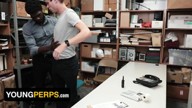 Insane Guy Cameron Taylor Submits His Cherry Crevasse To Officer Devin Trez's BIG BLACK COCK anger-anger Youthful Perps