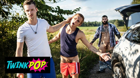 Twunk Pop fury-wrath Benjamin Blue Carries His BOYFRIEND Theo Brady On The Car Fetish Mask So Markus Can Boink Him Finer