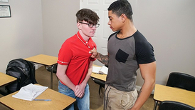 Hooligan Him wrath-rage Hellion Otter Instructions His Nerdy Youngster Classmate To Gargle His Giant Spear