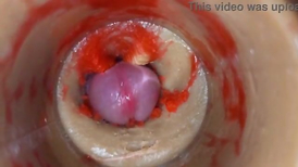 Camera deep inside cock-squeezing labia takes hold of huge jizm geyser 4k