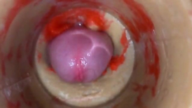 Camera deep inside cock-squeezing labia takes hold of huge jizm geyser 4k