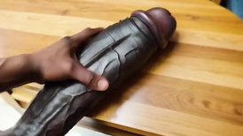 DARK-HUED MAN MASSAGING HIS ENORMOUS DARK-HUED COCK | FAT EBONY PECKER WORSHIP