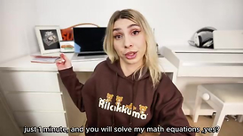 step brother helps step sis with math homework in interchange for fuck-a-thon!