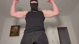 German rage jerks off his yam-sized guy meat through black cut-offs -fury PhantomGentX