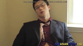 Adorably-Shaped faggot asian guy tugging